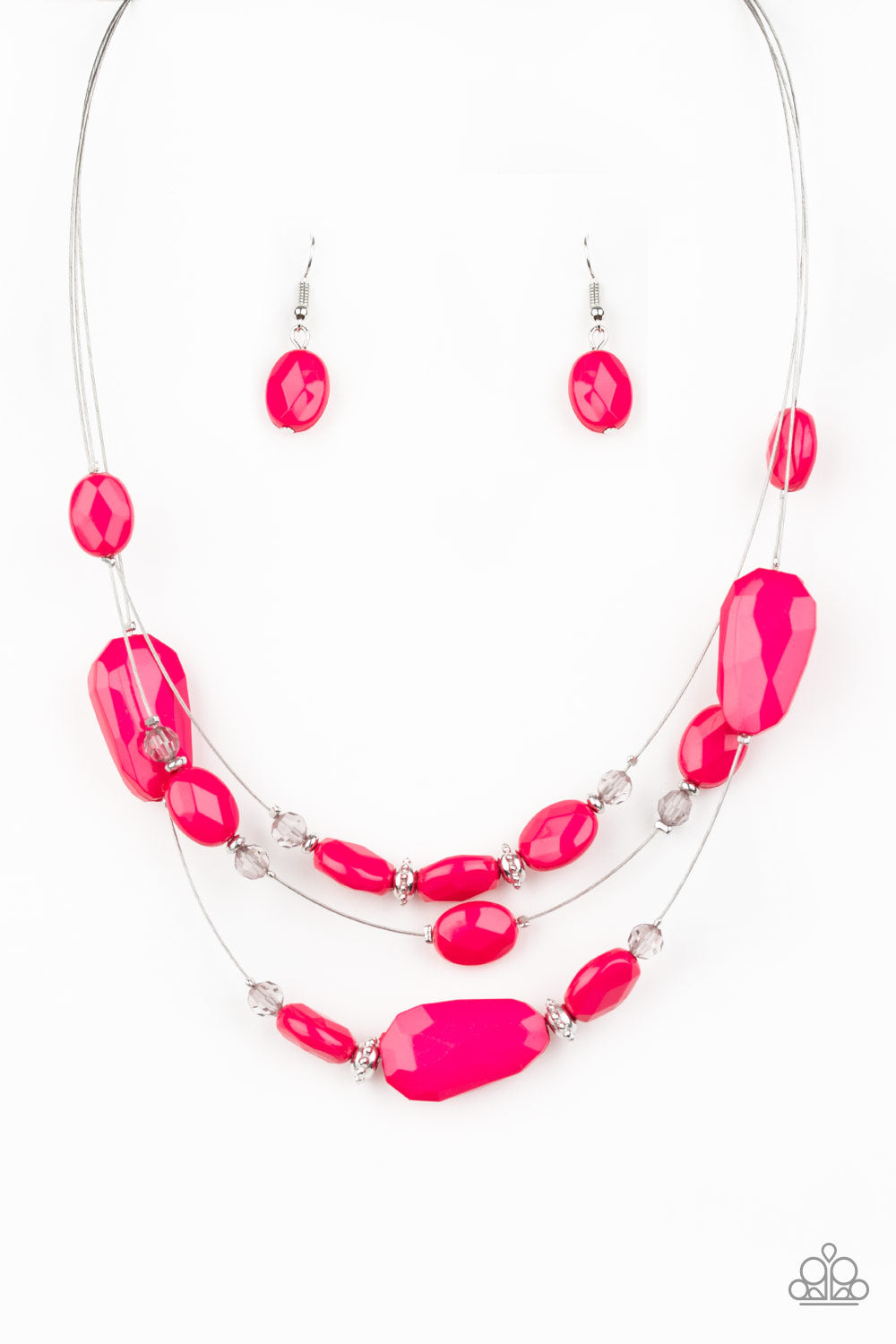 Paparazzi VINTAGE VAULT Radiant Reflections Pink Necklace & Earring