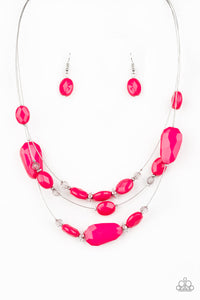 Paparazzi VINTAGE VAULT "Radiant Reflections" Pink Necklace & Earring Set Paparazzi Jewelry