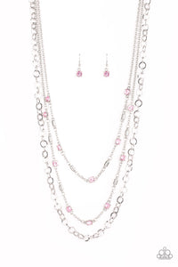 Paparazzi "Metro Mixer" Pink Necklace & Earring Set Paparazzi Jewelry