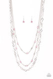 Paparazzi "Metro Mixer" Pink Necklace & Earring Set Paparazzi Jewelry