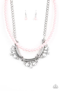 Paparazzi "Bow Before The Queen" Pink Necklace & Earring Set Paparazzi Jewelry