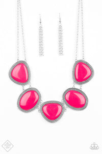 Paparazzi "Viva La VIVID" FASHION FIX Pink Necklace & Earring Set Paparazzi Jewelry