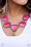 Paparazzi "Viva La VIVID" FASHION FIX Pink Necklace & Earring Set Paparazzi Jewelry