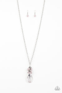 Paparazzi VINTAGE VAULT "Crystal Cascade" Pink Necklace & Earring Set Paparazzi Jewelry