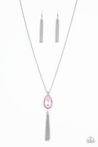 Paparazzi VINTAGE VAULT "Elite Shine" Pink Necklace & Earring Set Paparazzi Jewelry