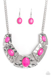 Paparazzi "Ruler in Favor" Pink Necklace & Earring Set Paparazzi Jewelry