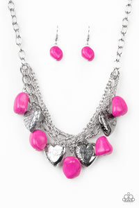 Paparazzi "Change Of Heart" Pink Necklace & Earring Set Paparazzi Jewelry