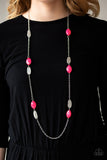 Paparazzi "Beachfront Beauty" Pink Necklace & Earring Set Paparazzi Jewelry