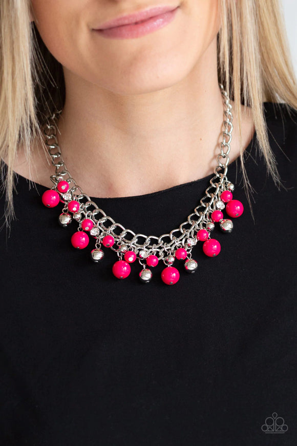 Paparazzi pink 2025 and silver necklace