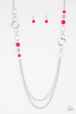 Paparazzi VINTAGE VAULT "Modern Motley" Pink Necklace & Earring Set Paparazzi Jewelry
