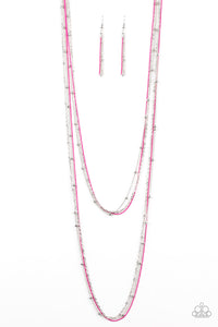 Paparazzi VINTAGE VAULT "What A COLORFUL World" Pink Necklace & Earring Set Paparazzi Jewelry