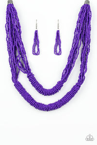 Paparazzi "Right As RAINFOREST" Purple Necklace & Earring Set Paparazzi Jewelry