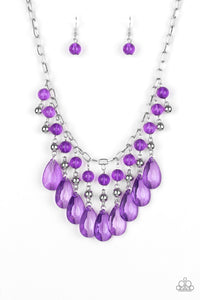 Paparazzi VINTAGE VAULT "Beauty School Drop Out" Purple Necklace & Earring Set Paparazzi Jewelry