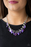 Paparazzi VINTAGE VAULT "I Want to Sea the World" Purple Necklace & Earring Set Paparazzi Jewelry