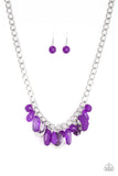 Paparazzi VINTAGE VAULT "Treasure Shore" Purple Necklace & Earring Set Paparazzi Jewelry