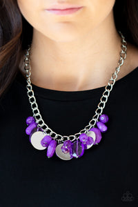 Paparazzi VINTAGE VAULT "Treasure Shore" Purple Necklace & Earring Set Paparazzi Jewelry