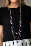 Paparazzi VINTAGE VAULT "Brilliant Bliss" Purple Necklace & Earring Set Paparazzi Jewelry