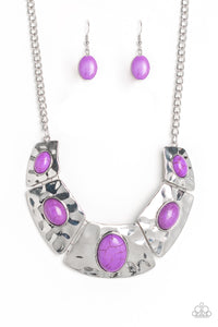 Paparazzi "Ruler in Favor" Purple Necklace & Earring Set Paparazzi Jewelry