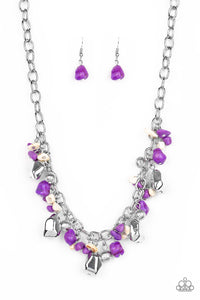 Paparazzi VINTAGE VAULT "Quarry Trail" Purple Necklace & Earring Set Paparazzi Jewelry