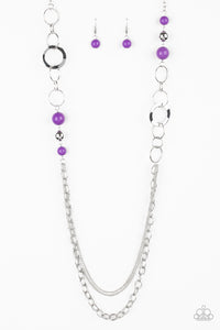 Paparazzi VINTAGE VAULT "Modern Motley" Purple Necklace & Earring Set Paparazzi Jewelry