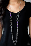 Paparazzi VINTAGE VAULT "Modern Motley" Purple Necklace & Earring Set Paparazzi Jewelry