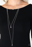 Paparazzi VINTAGE VAULT "Crystal Chic" Purple Necklace & Earring Set Paparazzi Jewelry