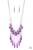 Paparazzi VINTAGE VAULT "Roaring Riviera" Purple Necklace & Earring Set Paparazzi Jewelry