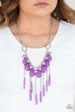 Paparazzi VINTAGE VAULT "Roaring Riviera" Purple Necklace & Earring Set Paparazzi Jewelry