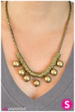 Paparazzi "Lucky Strike" Brass Necklace & Earring Set Paparazzi Jewelry