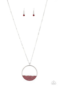 Paparazzi VINTAGE VAULT "Bet Your Bottom Dollar" Red Necklace & Earring Set Paparazzi Jewelry