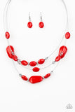 Paparazzi VINTAGE VAULT "Radiant Reflections" Red Necklace & Earring Set Paparazzi Jewelry