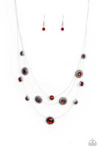 Paparazzi "SHEER Thing!" Red Necklace & Earring Set Paparazzi Jewelry