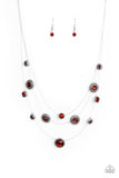 Paparazzi "SHEER Thing!" Red Necklace & Earring Set Paparazzi Jewelry