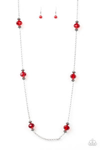 Paparazzi VINTAGE VAULT "Season of Sparkle" Red Necklace & Earring Set Paparazzi Jewelry
