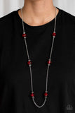Paparazzi VINTAGE VAULT "Season of Sparkle" Red Necklace & Earring Set Paparazzi Jewelry