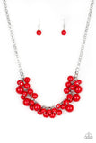 Paparazzi VINTAGE VAULT "Walk This BROADWAY" Red Necklace & Earring Set Paparazzi Jewelry