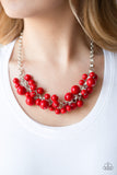 Paparazzi VINTAGE VAULT "Walk This BROADWAY" Red Necklace & Earring Set Paparazzi Jewelry