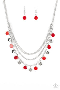 Paparazzi "Beach Flavor" Red Necklace & Earring Set Paparazzi Jewelry