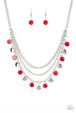 Paparazzi "Beach Flavor" Red Necklace & Earring Set Paparazzi Jewelry