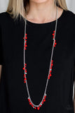 Paparazzi "Miami Mojito" Red Necklace & Earring Set Paparazzi Jewelry