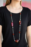Paparazzi VINTAGE VAULT "Crystal Charm" Red Necklace & Earring Set Paparazzi Jewelry