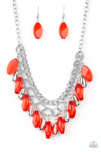 Paparazzi VINTAGE VAULT "Spring Daydream" Red Necklace & Earring Set Paparazzi Jewelry