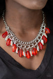 Paparazzi VINTAGE VAULT "Spring Daydream" Red Necklace & Earring Set Paparazzi Jewelry