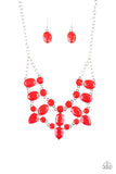 Paparazzi VINTAGE VAULT "Goddess Glow" Red Necklace & Earring Set Paparazzi Jewelry