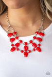 Paparazzi VINTAGE VAULT "Goddess Glow" Red Necklace & Earring Set Paparazzi Jewelry