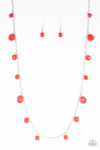 Paparazzi VINTAGE VAULT "GLOW-Rider" Red Necklace & Earring Set Paparazzi Jewelry