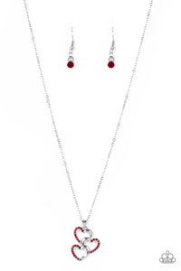 Paparazzi "Heart of Hearts" Red Necklace & Earring Set Paparazzi Jewelry