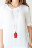 Paparazzi VINTAGE VAULT "Stone Stampede" Red Necklace & Earring Set Paparazzi Jewelry