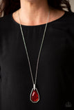 Paparazzi "Maven Magic" Red Necklace & Earring Set Paparazzi Jewelry