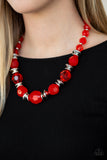 Paparazzi "Dine and Dash" Red Necklace & Earring Set Paparazzi Jewelry